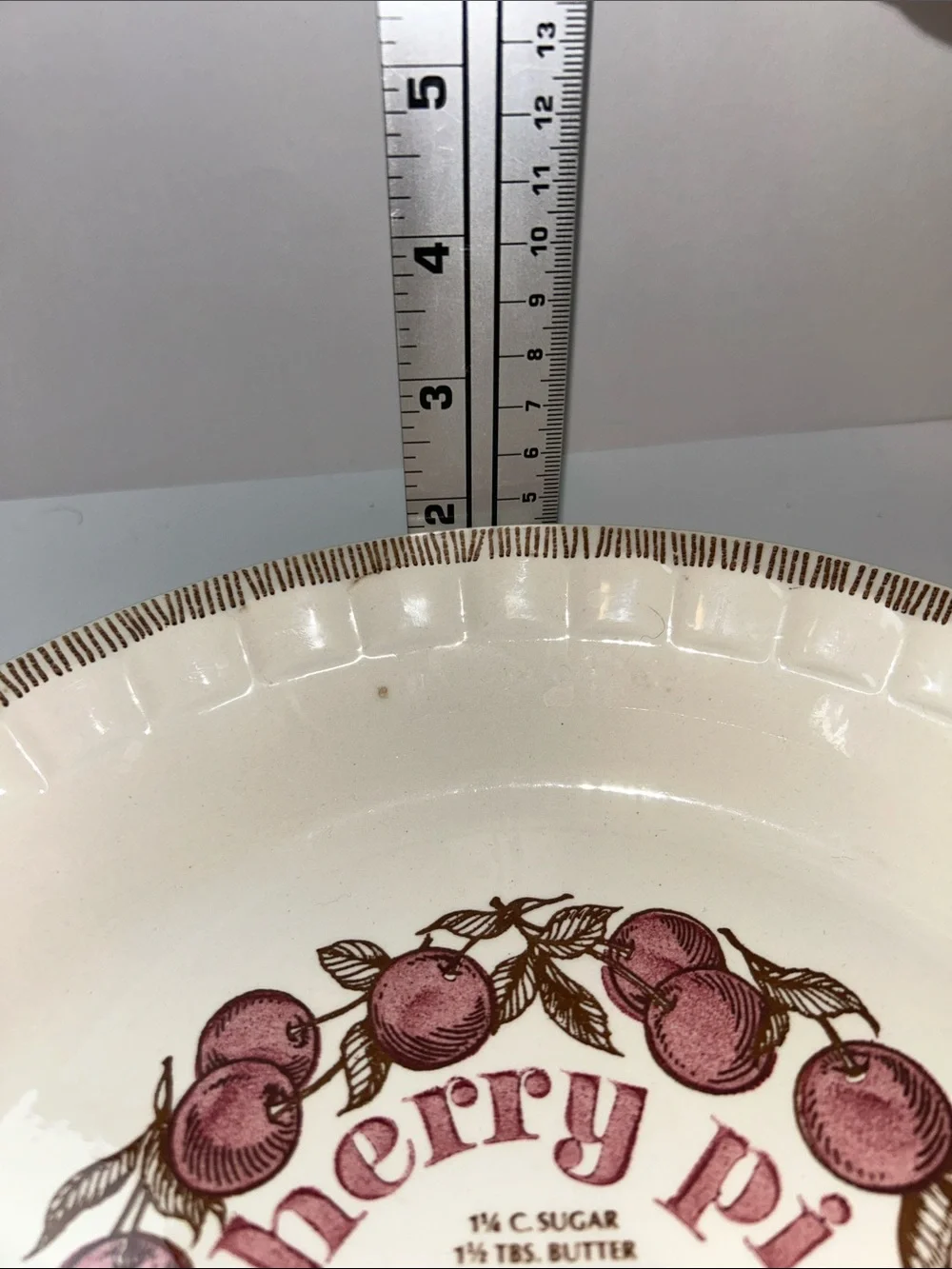 1983 Royal China Jeannette Country Ceramic Harvest cherry pie recipe plate